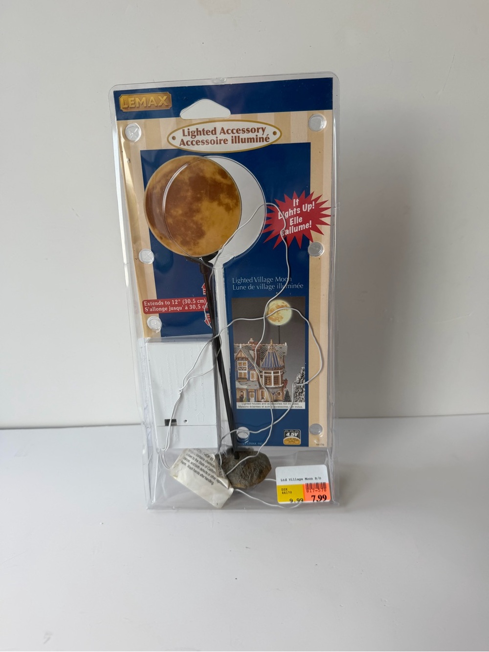 New 2004 Lemax Holiday Accessory Lighted Village Moon #44170 Extends to 12"